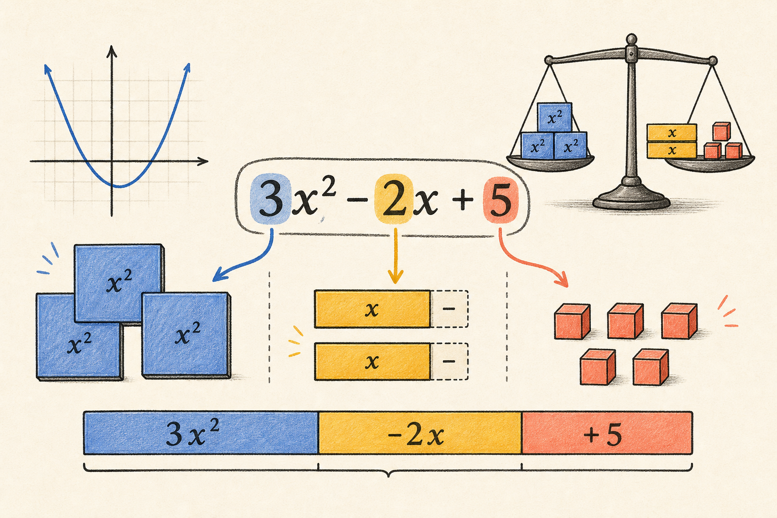 Editorial math illustration for Coefficients and Terms