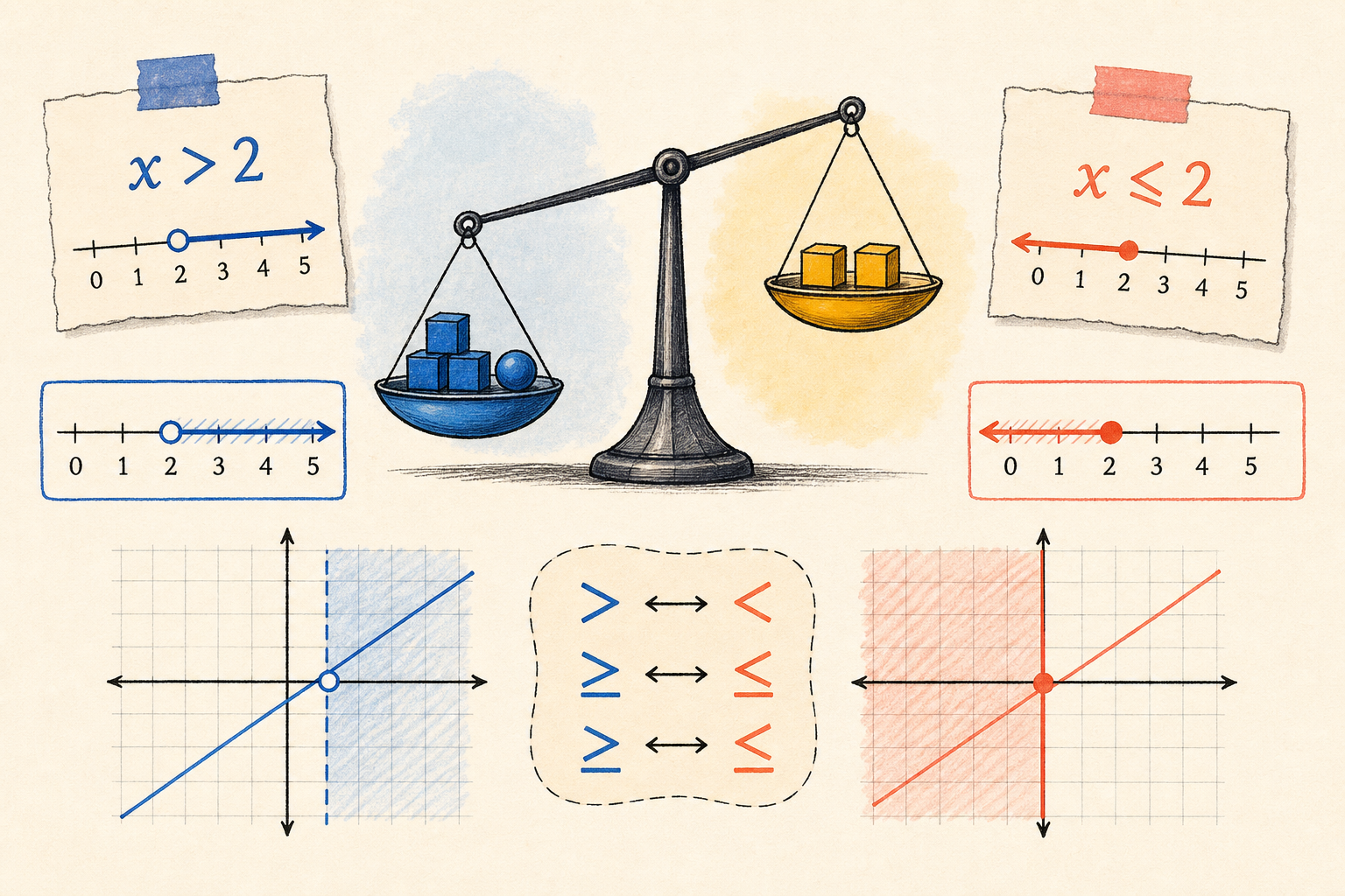Editorial math illustration for Understanding Inequalities