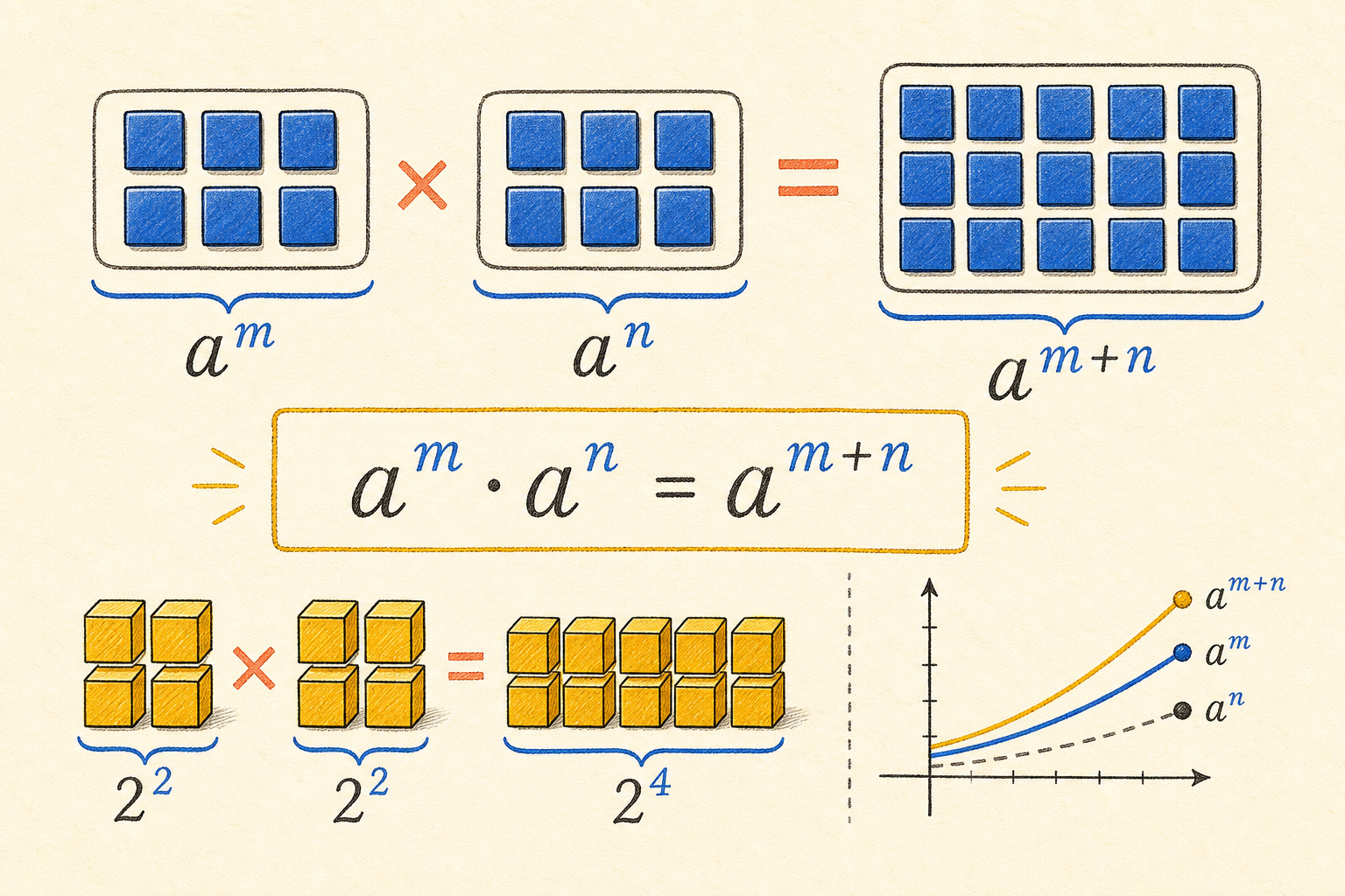 Editorial math illustration for Power of a Product Rule of Exponents