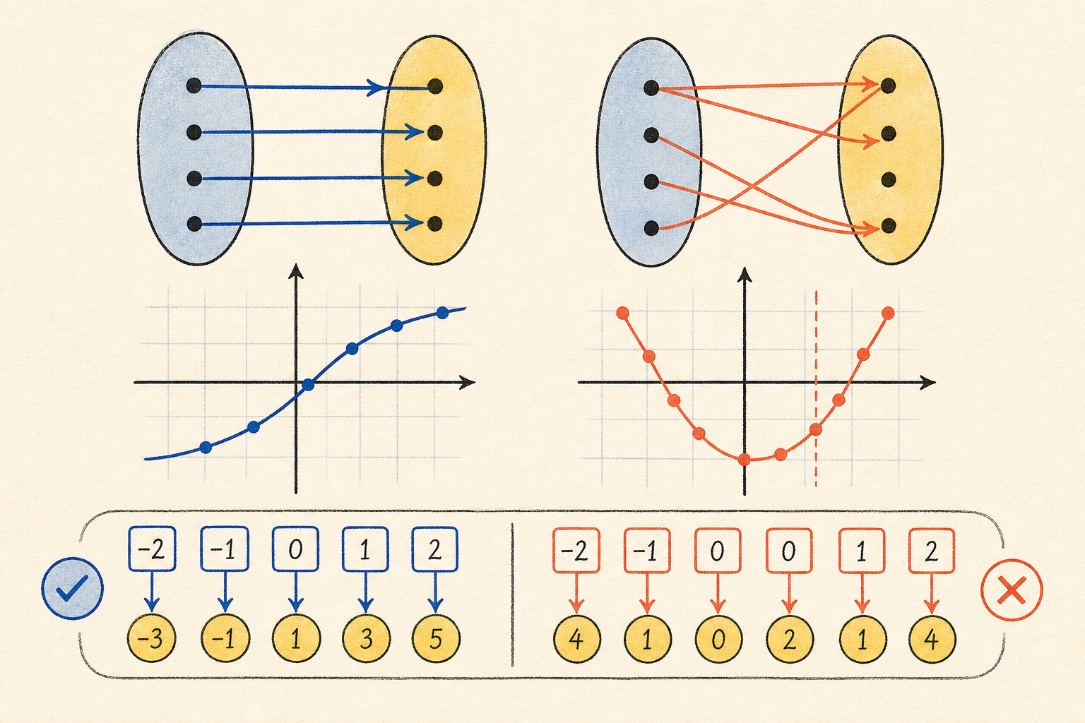 Editorial math illustration for Relations and Functions