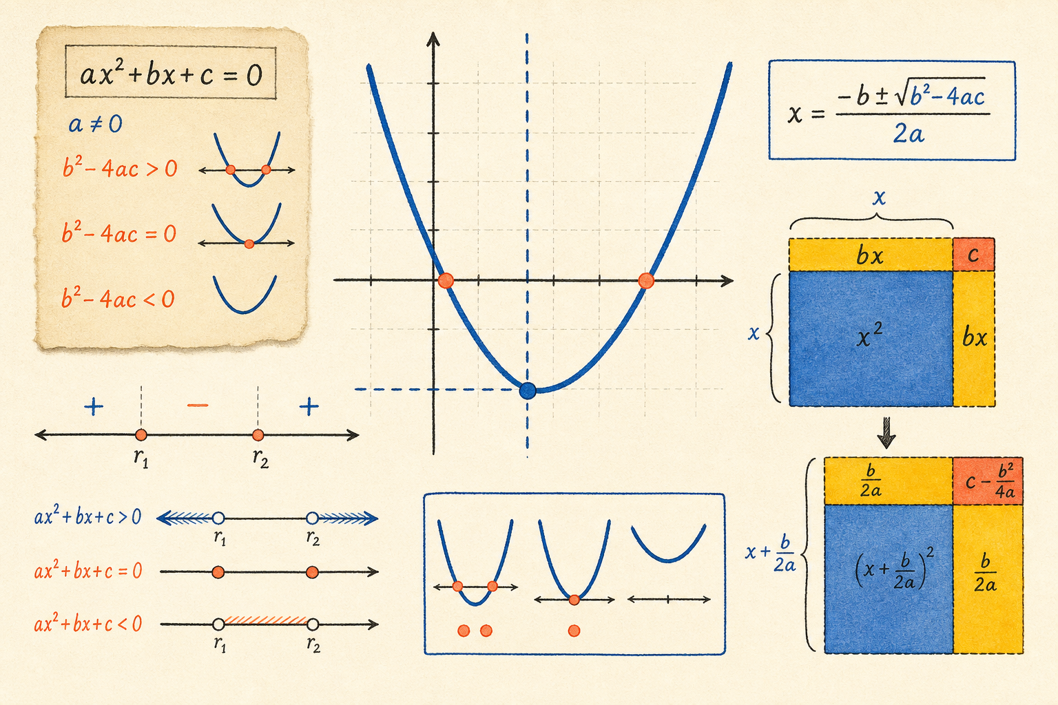 Editorial math illustration for Quadratic Equations
