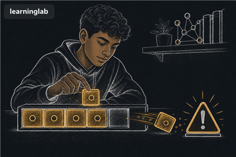Dark-mode line-art illustration for LAB - Overflow Errors