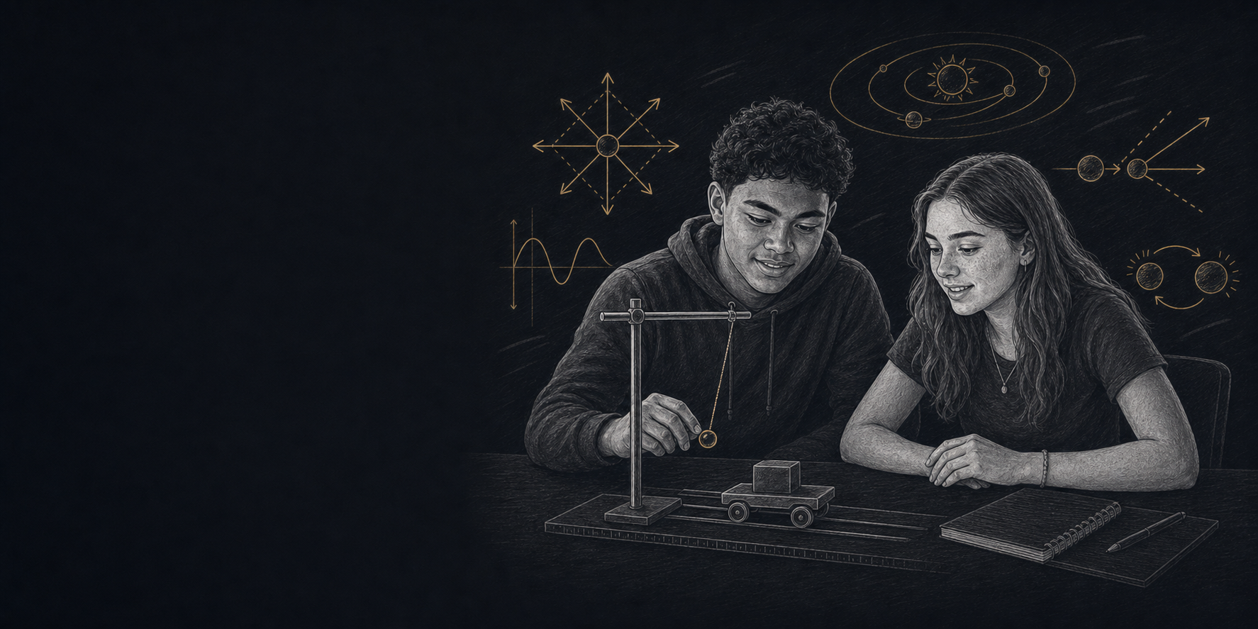 Pacific Islander and White high-school students studying physics
