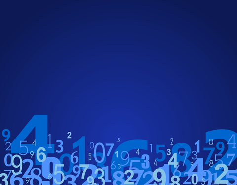 Picture of numbers on an blue background